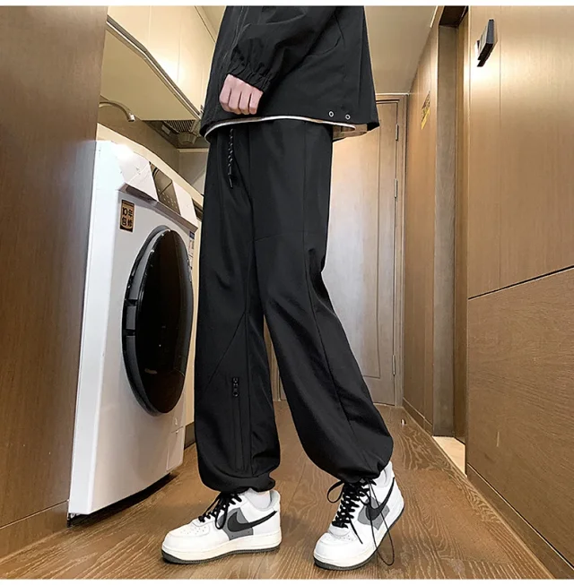 Men's Spring Hiphop Straight Cargo Pants Detail