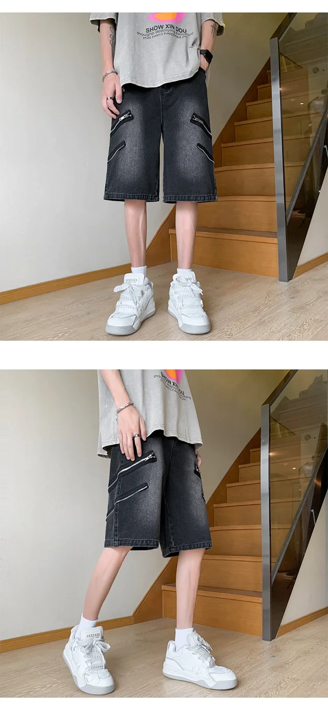 Stylish Streetwear Denim Shorts for Men Detail