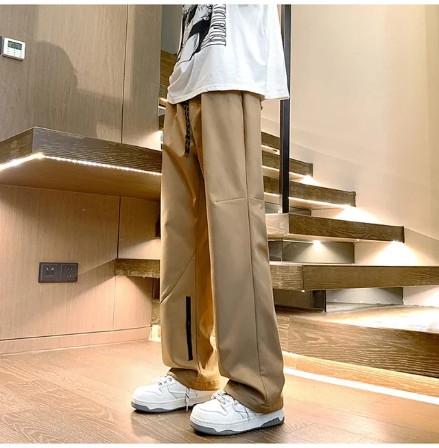 Men's Spring Hiphop Straight Cargo Pants Detail