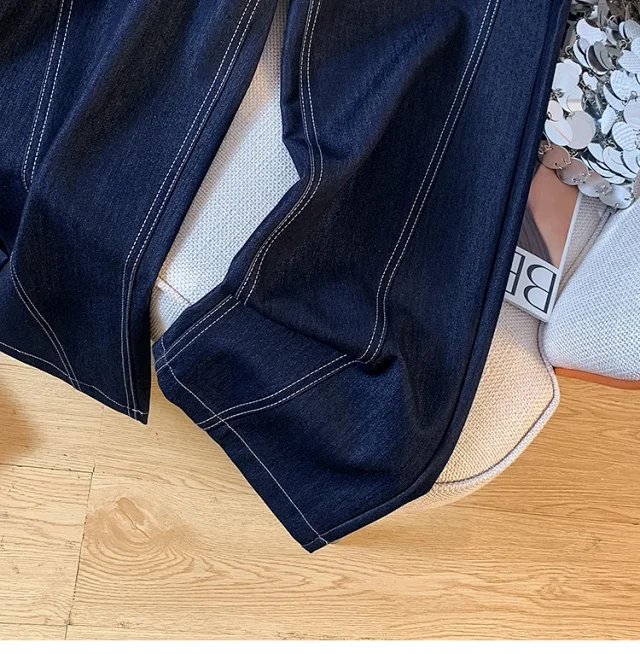 Tencel Lyocell Wide-Leg Jeans for Women Detail