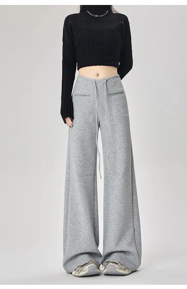 2025 Fall New American Hot Girl Wide-Leg Pants Detail