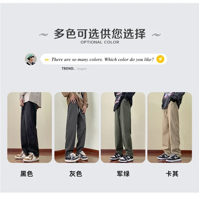 Men's Spring/Fall Cotton Straight Breathable Cargo Pants Detail