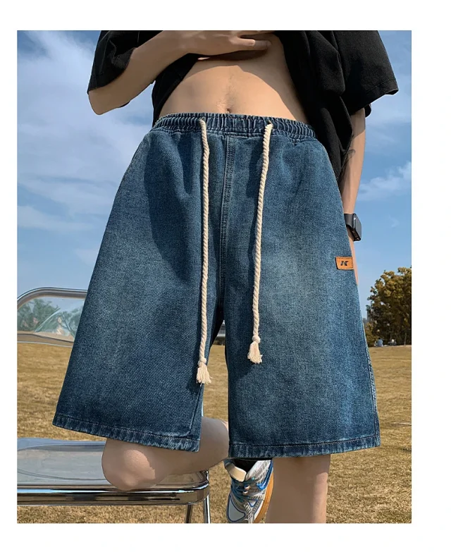 Men's Summer Breathable Cotton Denim Shorts Detail