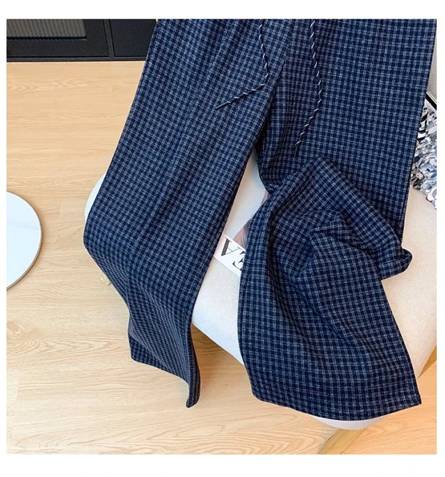 Plaid Wide - leg Pants for Women Detail
