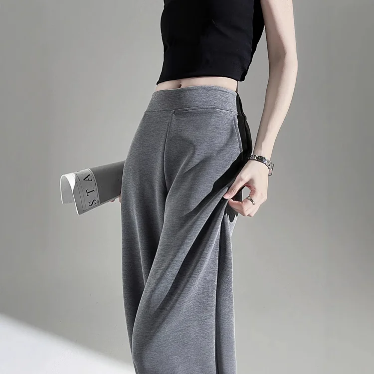 2025 Fall Cuprammonium Modal Air Layer Black Wide - leg Pants