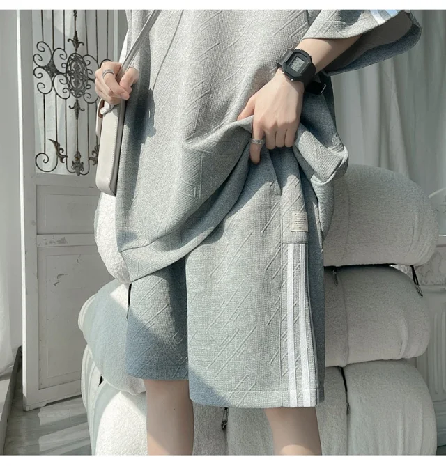 Men's Summer Loose Jacquard Tracksuit Detail