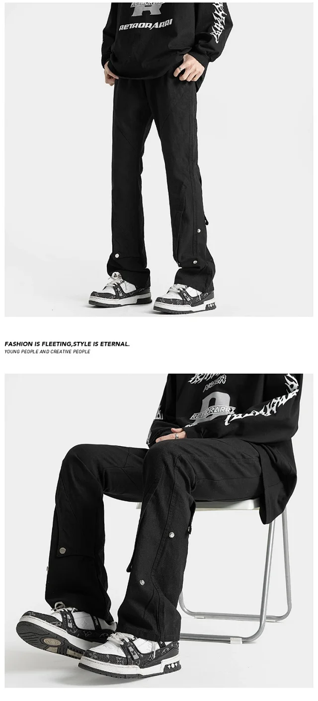 Cleanfit Men's Spring Euro - American Vibe Straight Cargo Pants Detail