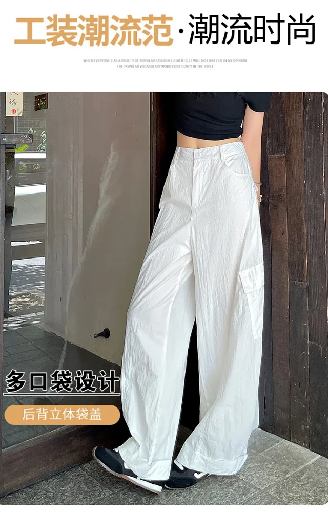 American Style High-Waist Cargo Pants for Women Detail