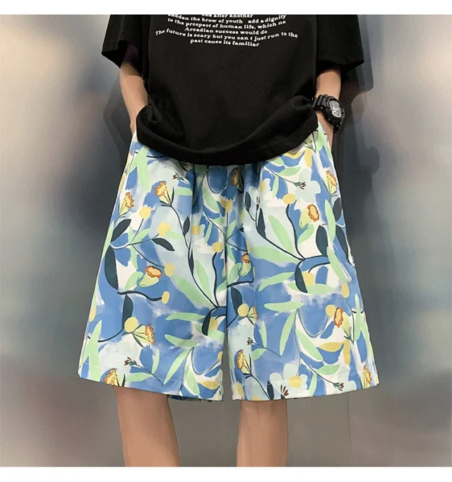 Men's Summer Thin Quick-dry Trendy Floral Beach Shorts Detail