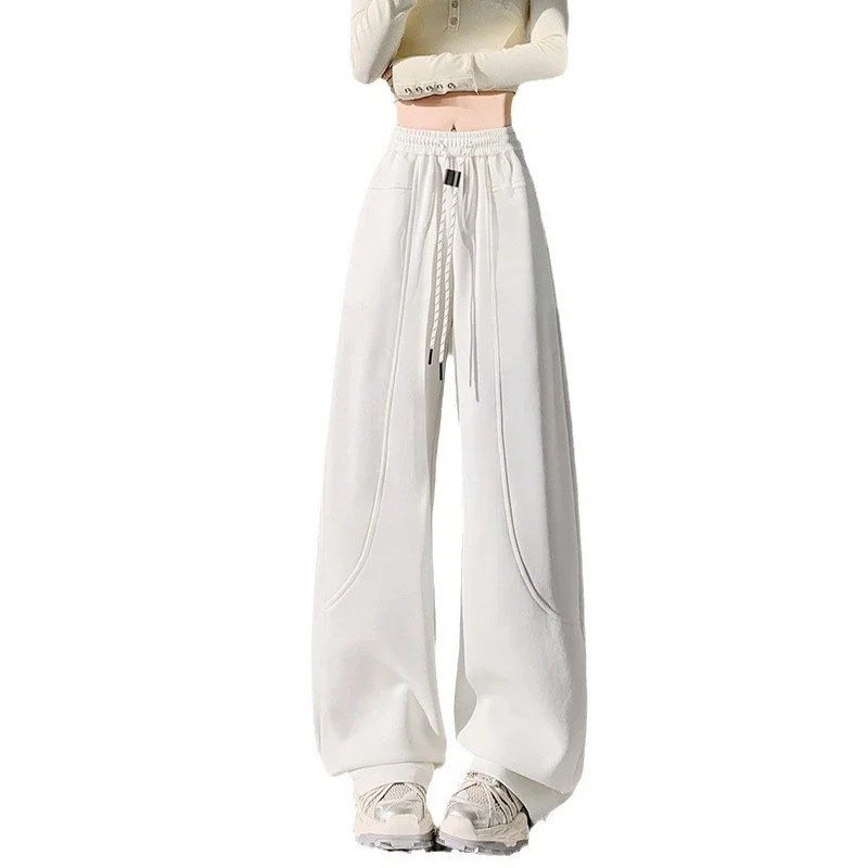 2025 Fall New White Banana Wide - Leg Pants