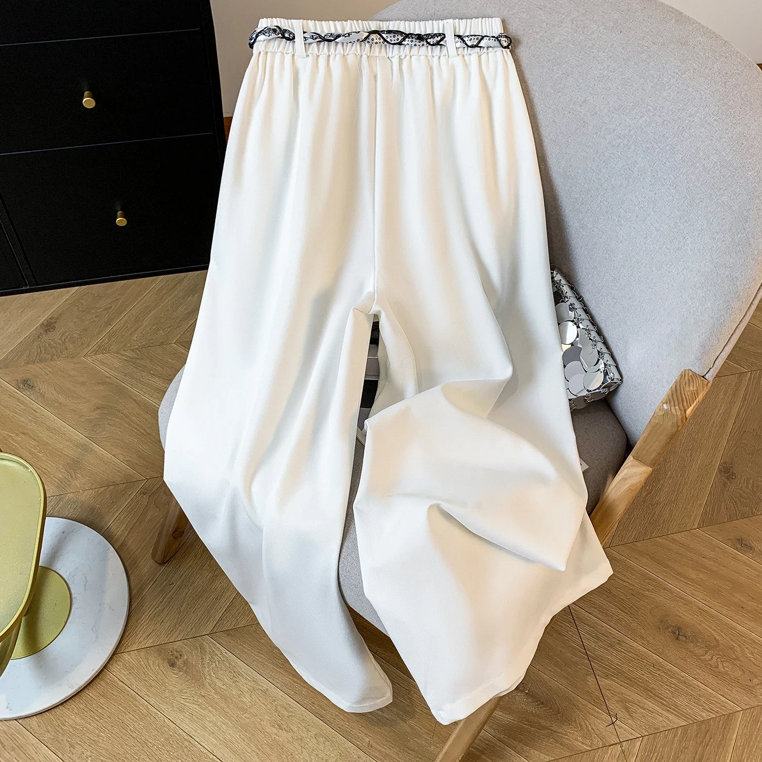 2025 Fall New Loose Scarf Belt Wide-leg Pants