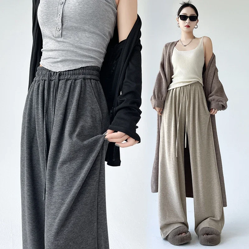 Sheep Cashmere Loose Wide-leg Pants