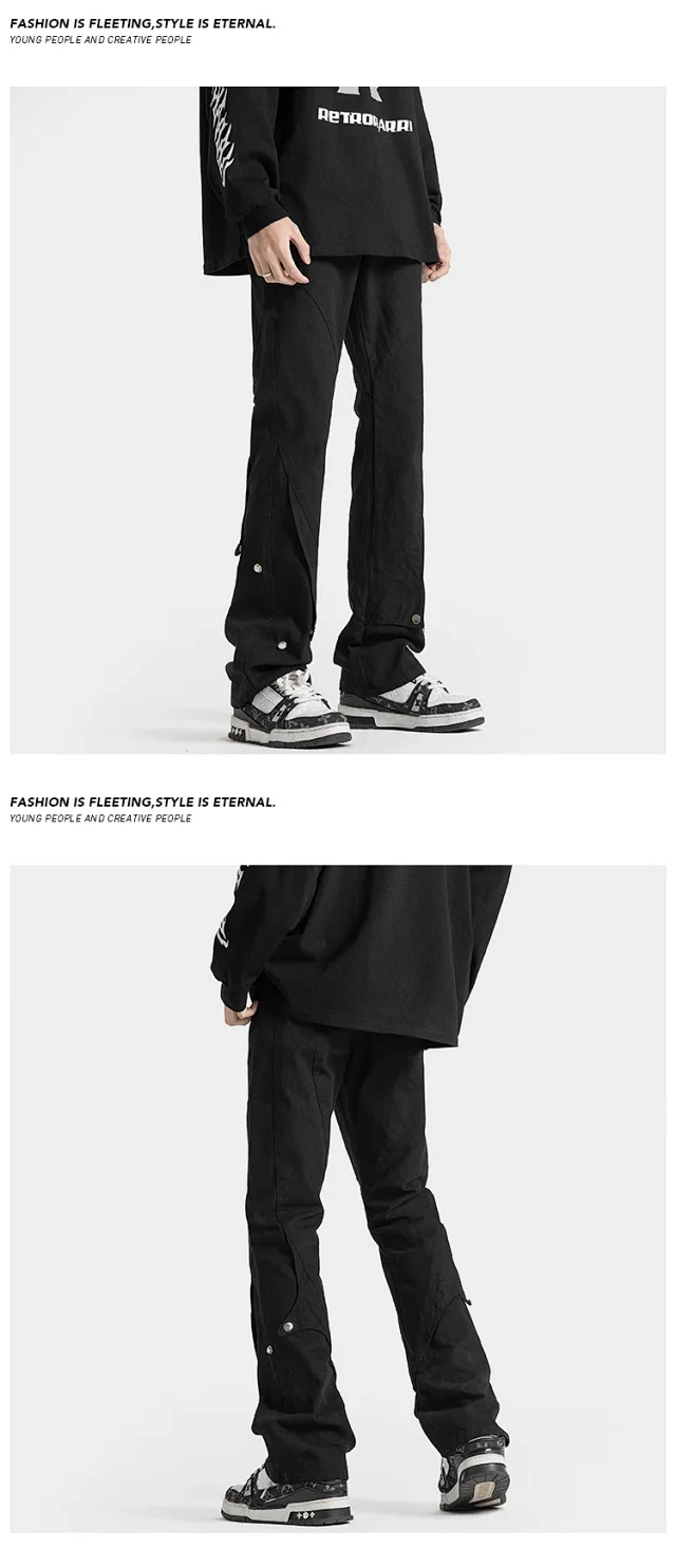 Cleanfit Men's Spring Euro - American Vibe Straight Cargo Pants Detail