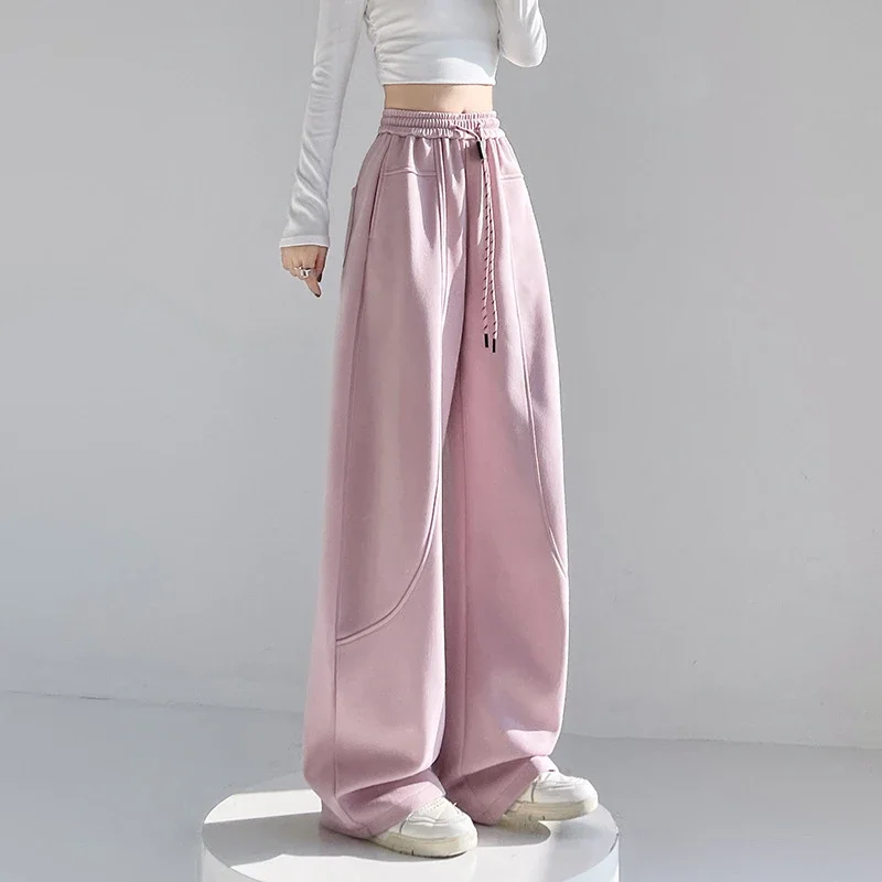 2025 Fall New White Banana Wide - Leg Pants