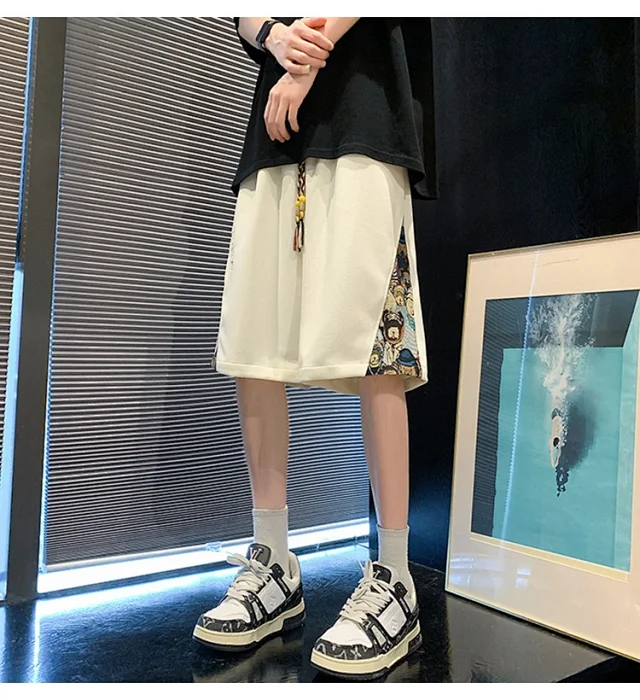 Men's 2025 Summer Embroidered Shorts with Cartoon Bear Detail