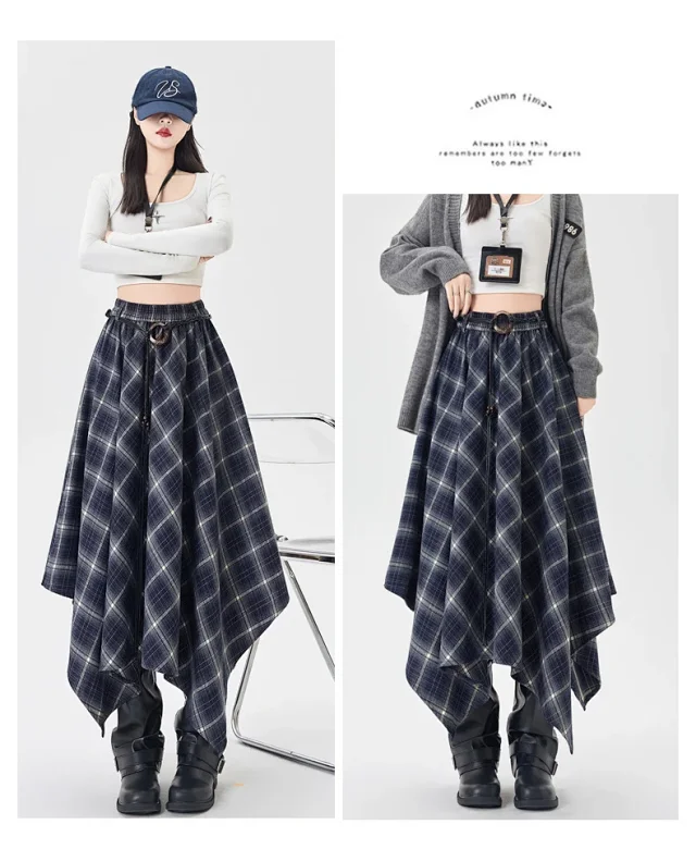 Vintage American Plaid Skirt Detail