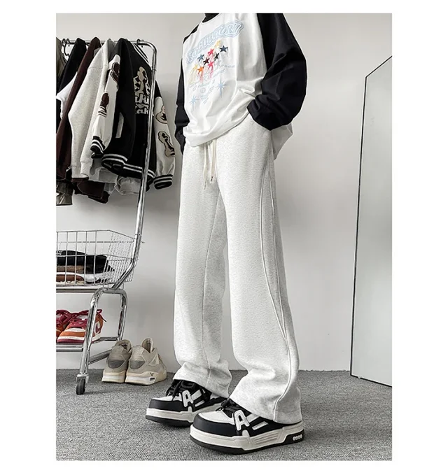 Japanese Oversize Men's Spring Wide-Leg Pants Detail