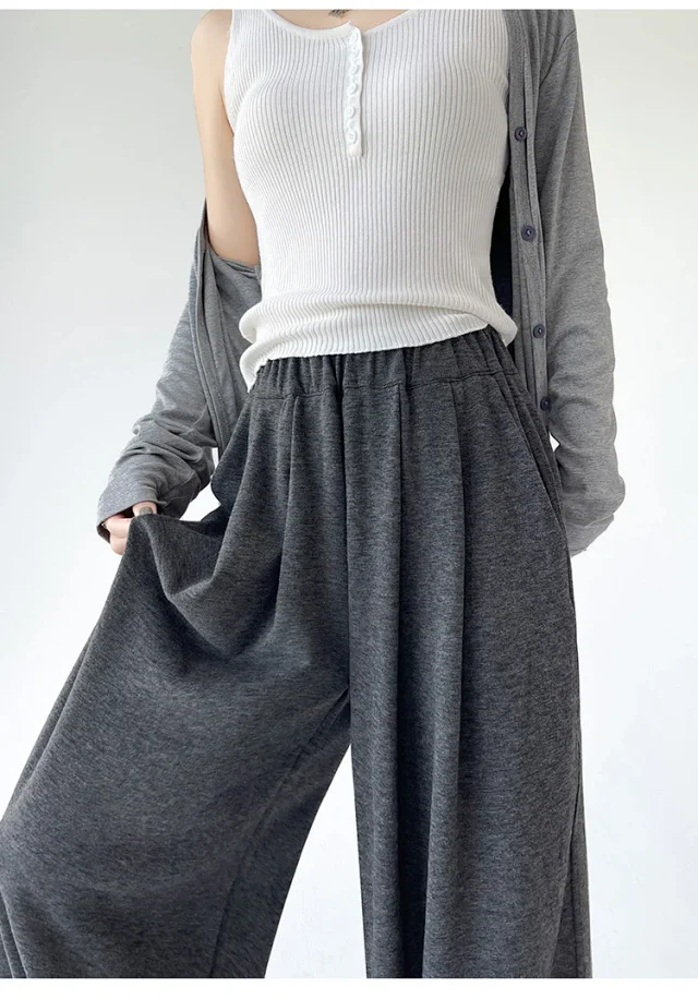 2025 Early Autumn Loose Wide - leg Pants for Women Detail