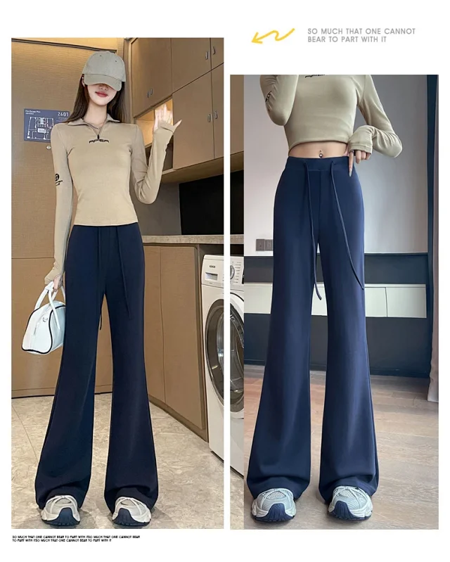 2025 Early Autumn Air Cotton Flared Pants Detail