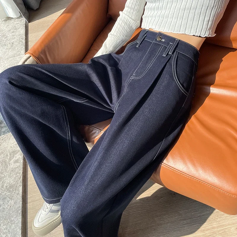 Women's Soft Denim Wide-Leg Pants