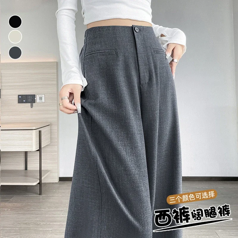 Women's Grey Wide - leg Suit Pants 2025