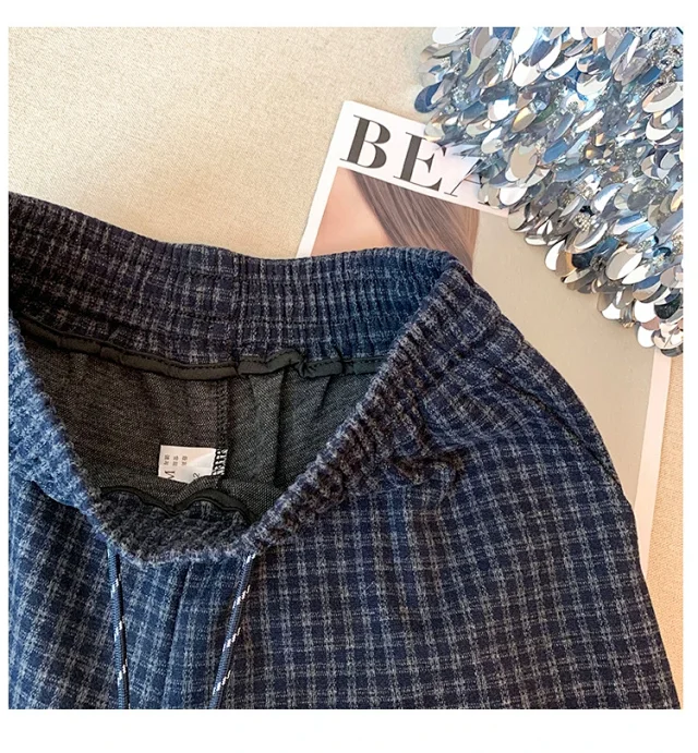 Plaid Wide - leg Pants for Women Detail