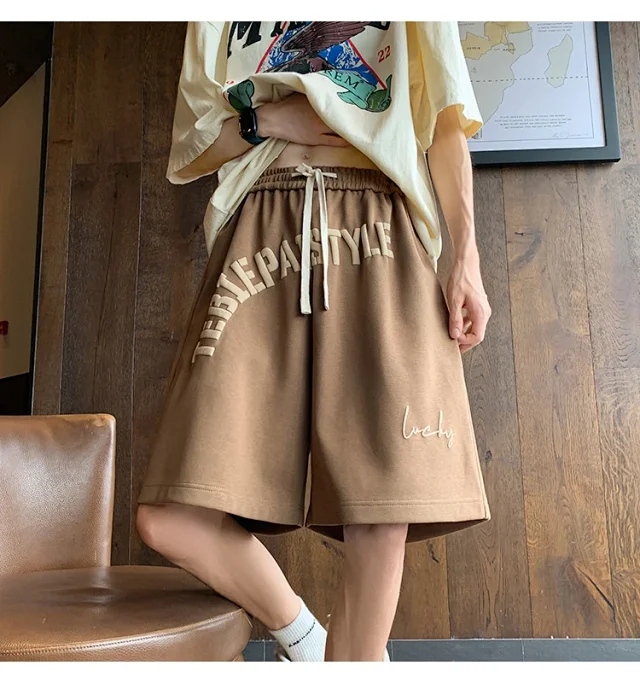 Men's Summer New Trendy Foam Print Loose Shorts Detail