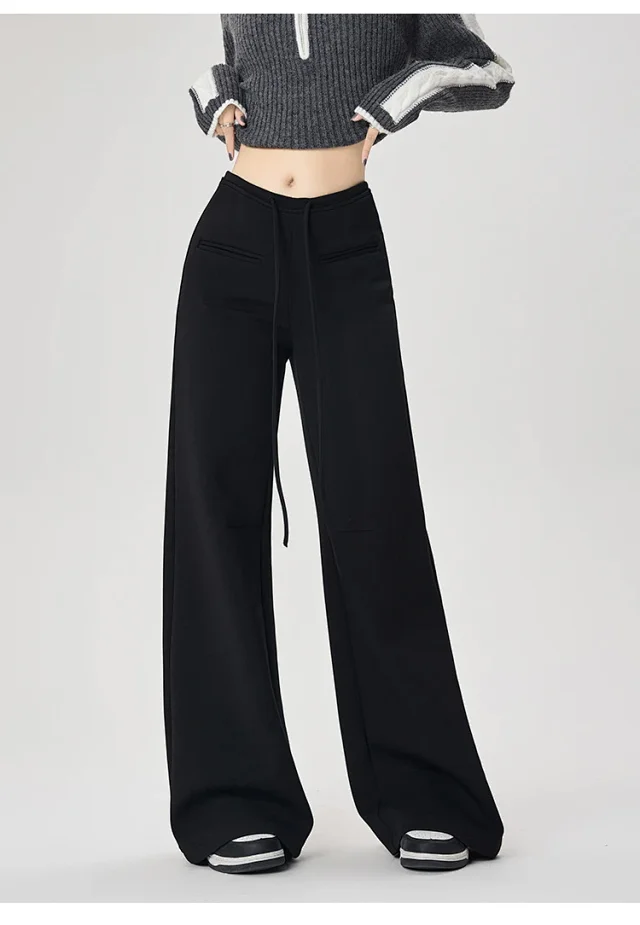 2025 Fall New American Hot Girl Wide-Leg Pants Detail