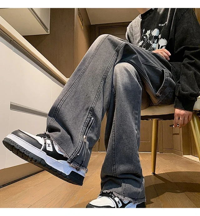 Men's Spring Hip Hop Straight Work Pants Detail