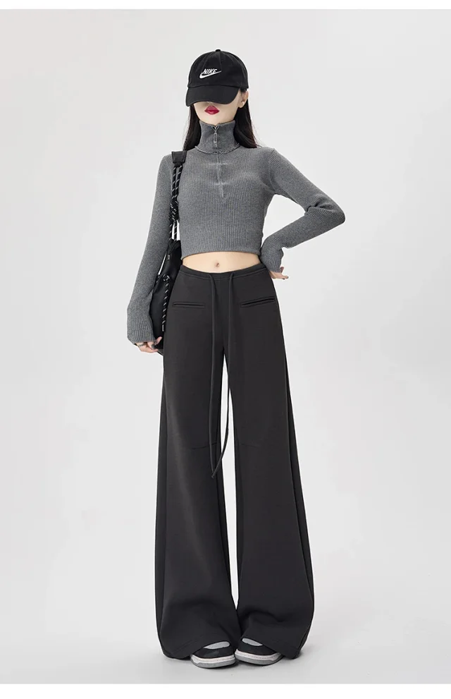 2025 Fall New American Hot Girl Wide-Leg Pants Detail