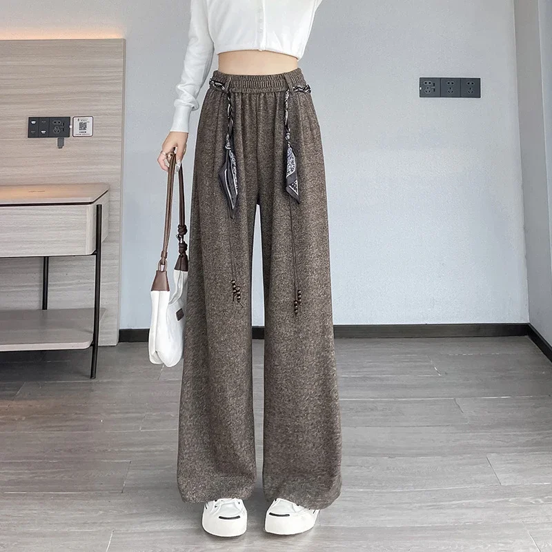 2025 Early Autumn Korean Style High - Waist Wide - Leg Pants