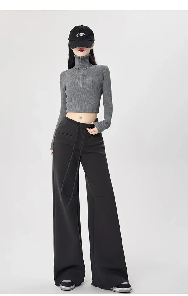 2025 Fall New American Hot Girl Wide-Leg Pants Detail