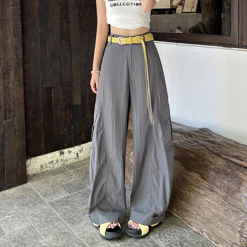 American Style High-Waist Cargo Pants for Women