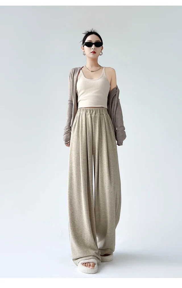 2025 Early Autumn Loose Wide - leg Pants for Women Detail
