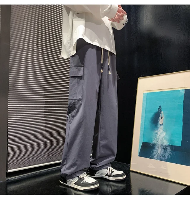 Men's Spring Retro Hiphop Cargo Pants Detail