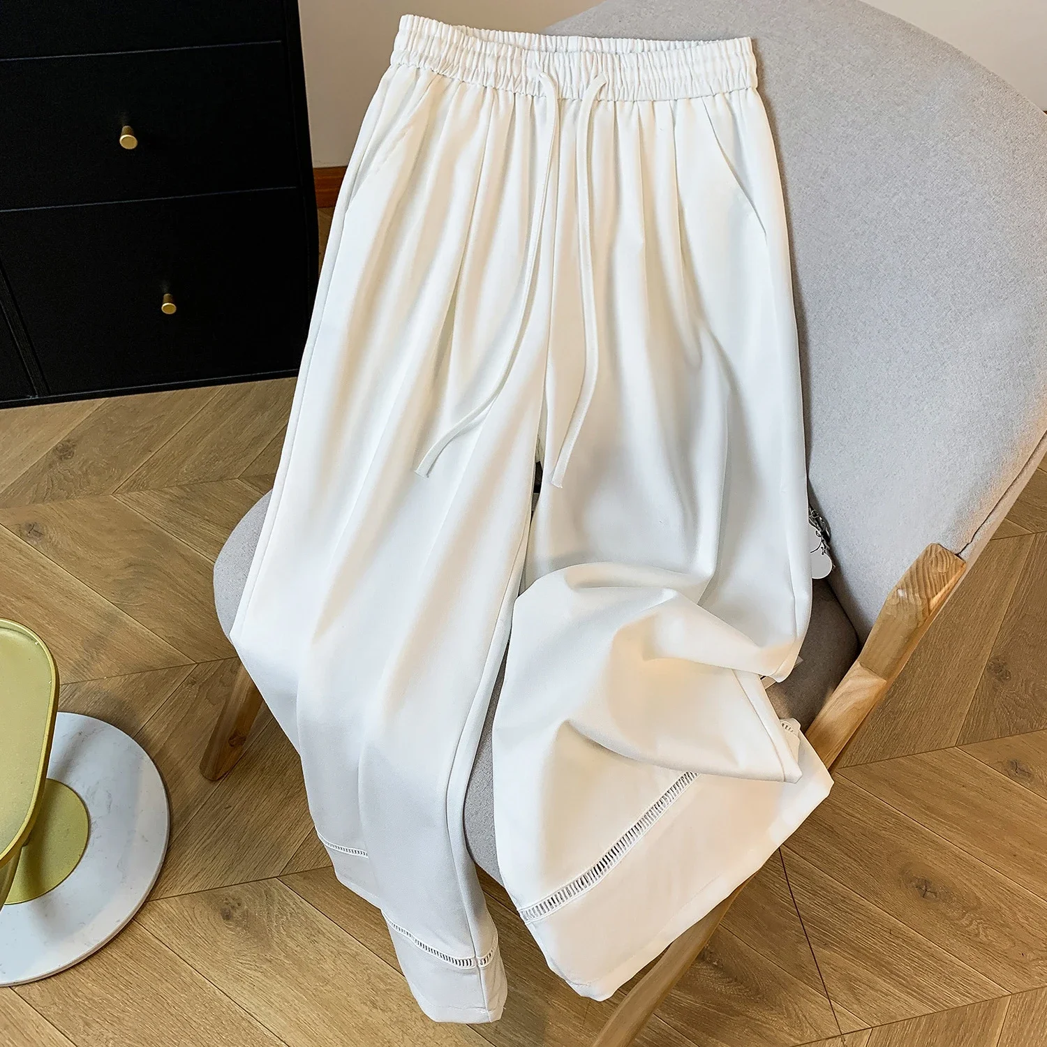 2025 Fall Thickened Tencel Hollow Straight Pants