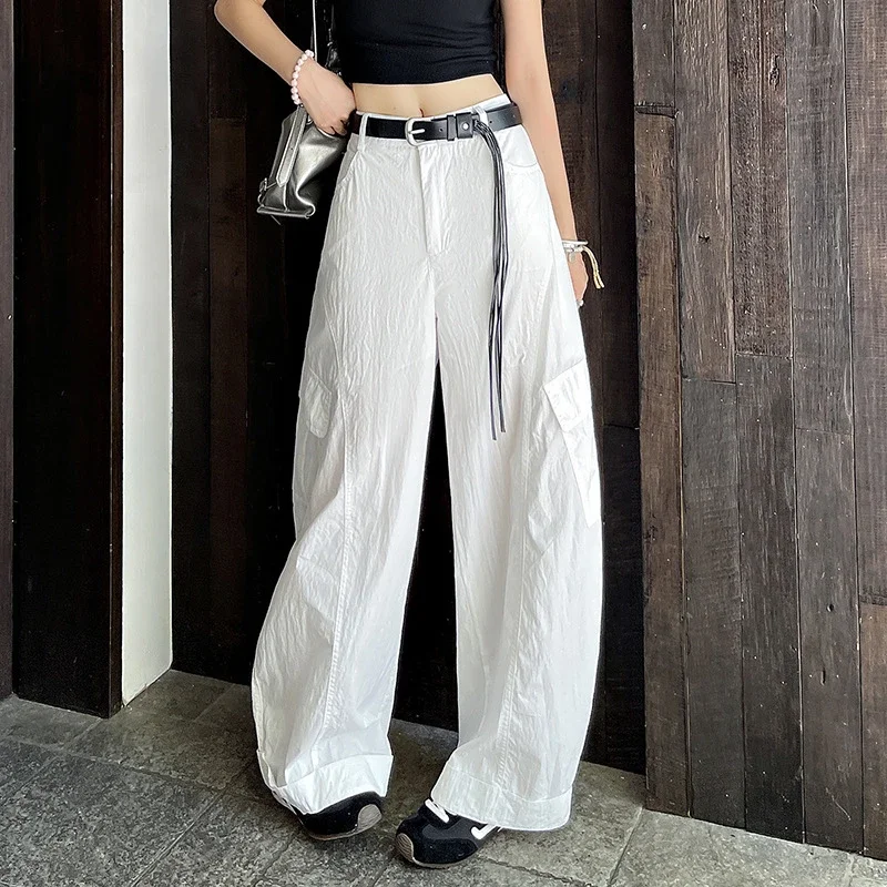 American Style High-Waist Cargo Pants for Women