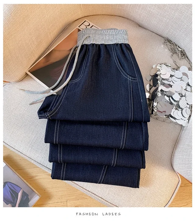 Tencel Lyocell Wide-Leg Jeans for Women Detail