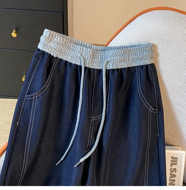 Tencel Lyocell Wide-Leg Jeans for Women Detail
