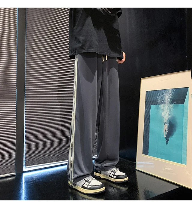 Men's Summer Loose Straight Leg Pants Detail