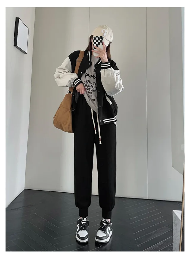 2025 Early Fall Women's Patchwork Joggers Detail