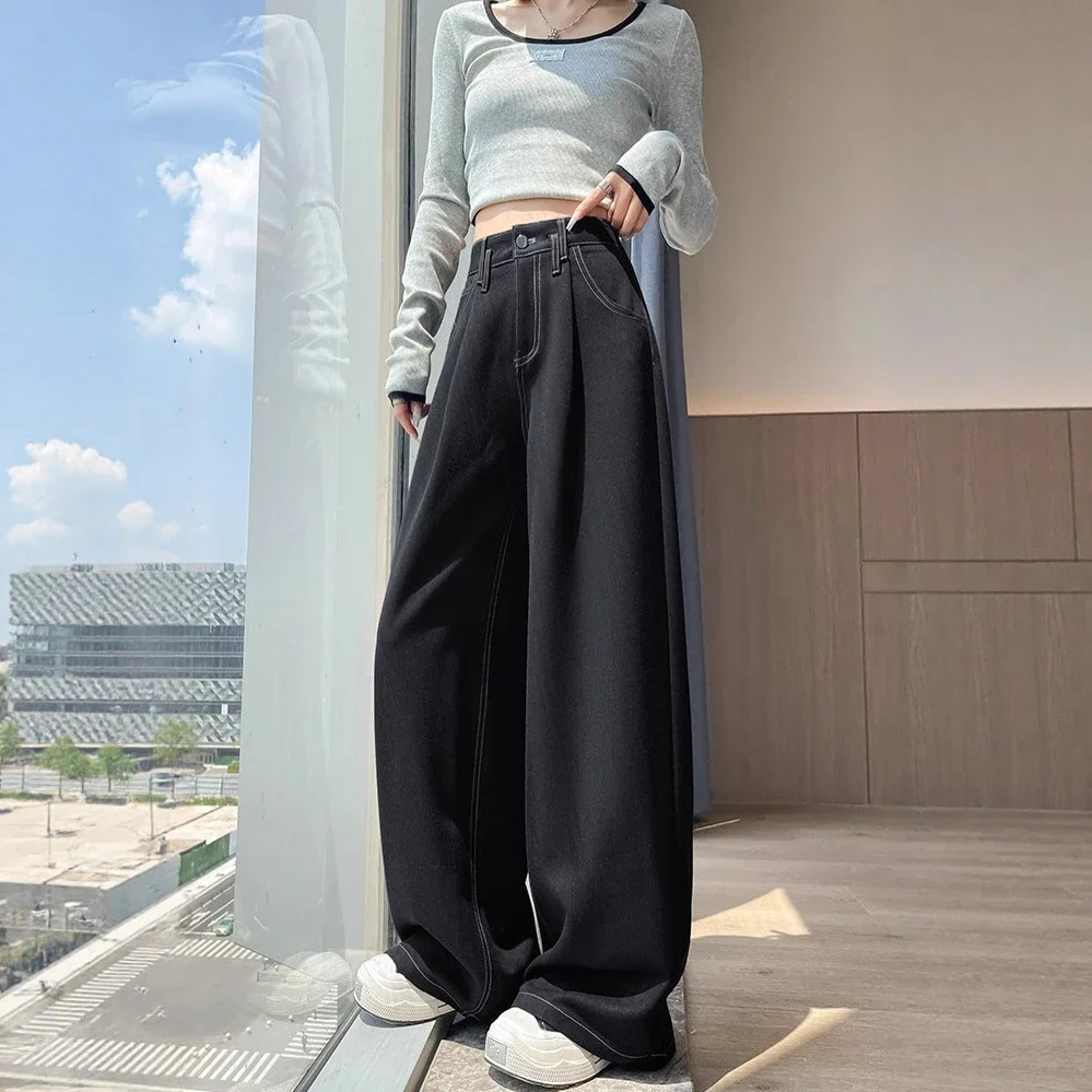 Women's Soft Denim Wide-Leg Pants