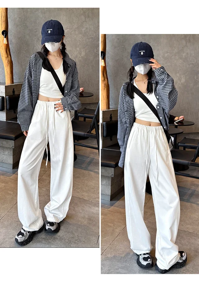 Women's High-Waist Slim Straight Leg Utility Pants Detail