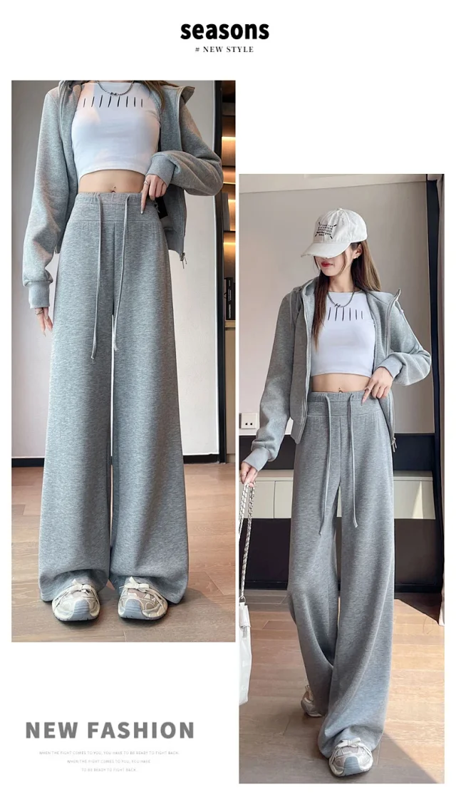 Grey American-style Women's Sweatpants Detail