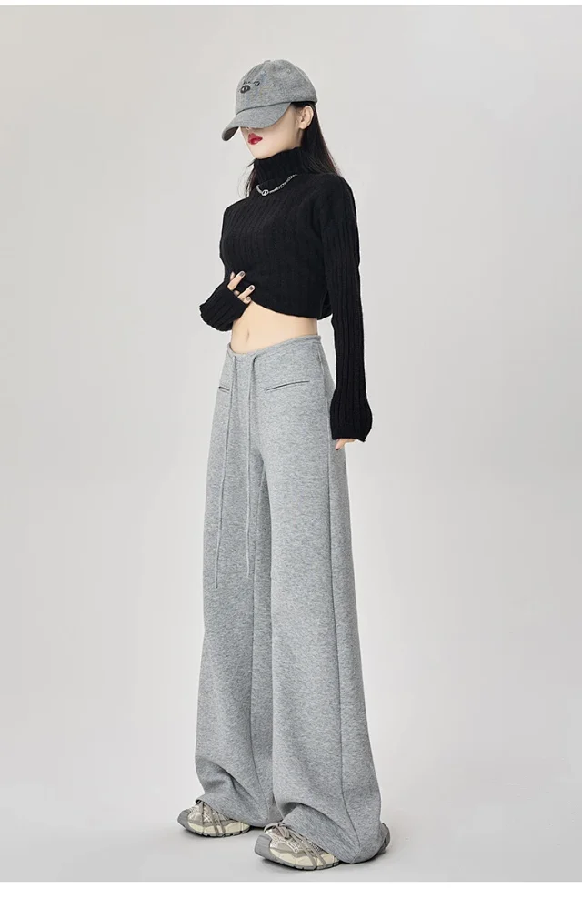 2025 Fall New American Hot Girl Wide-Leg Pants Detail