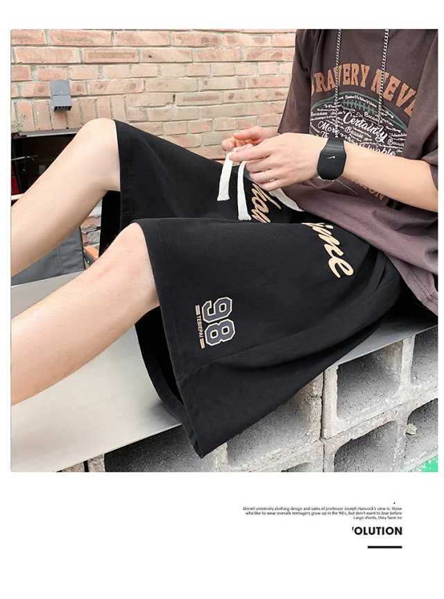 Men's Summer Retro Casual Basketball Shorts Detail