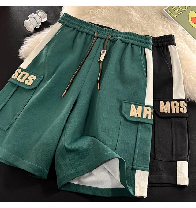 Men's Summer Retro Stripe Basketball Shorts Detail