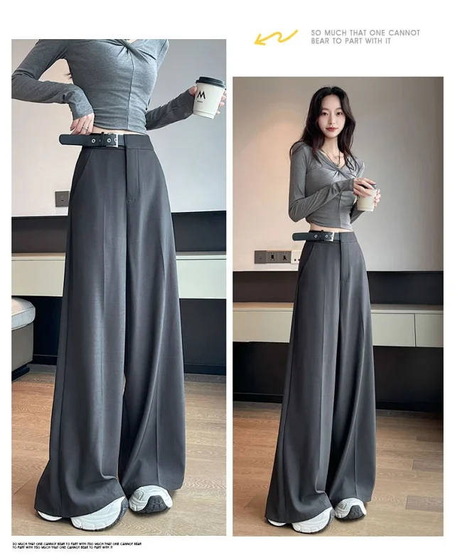 2025 Fall Old Money Style Wide-Leg Trousers Detail