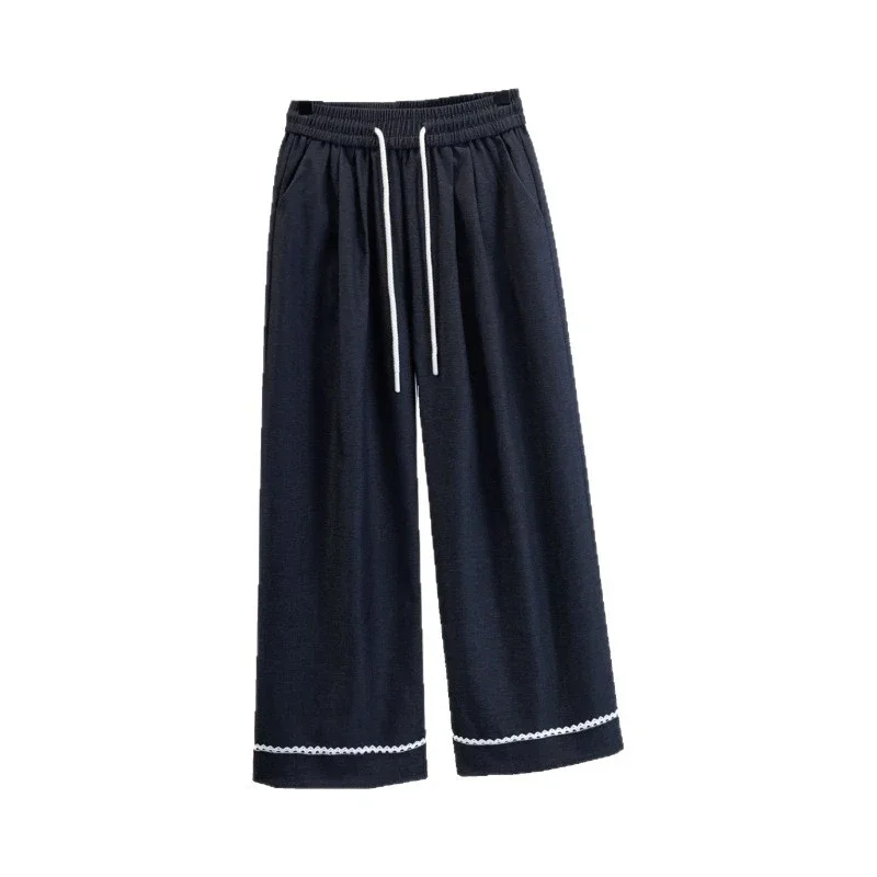 Lace - Trimmed Tencel Denim Wide - Leg Pants