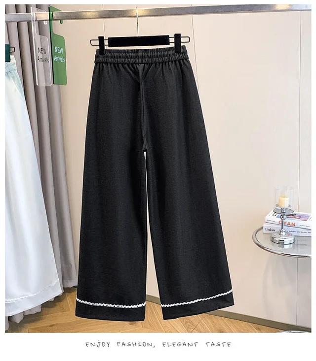 Lace - Trimmed Tencel Denim Wide - Leg Pants Detail